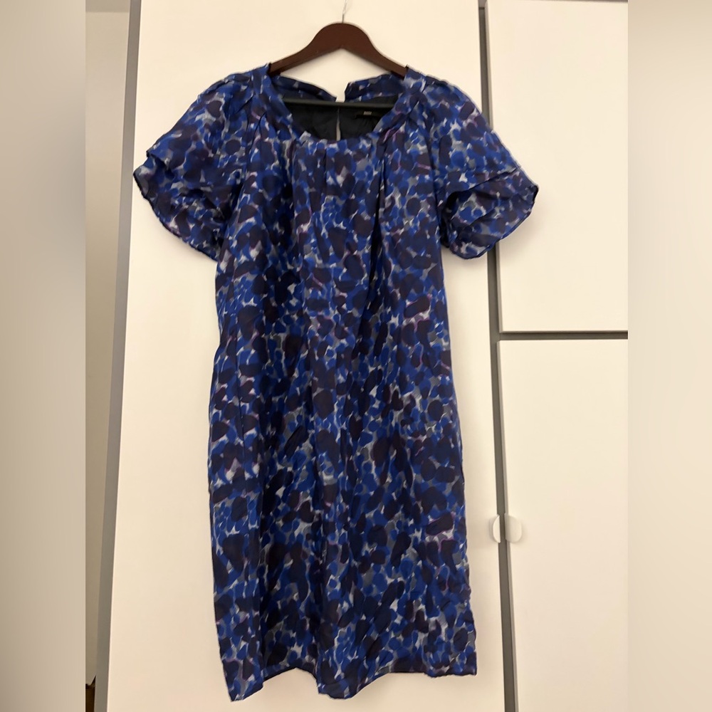 Boss Blue Multi-Print Short-Sleeve Dress